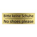 Bitte keine Schuhe - No shoes please
