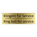 Klingeln für Service - Ring bell for service