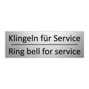 Klingeln für Service - Ring bell for service