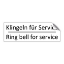 Klingeln für Service - Ring bell for service