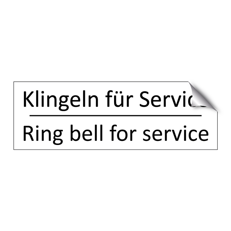 Klingeln für Service - Ring bell for service