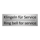 Klingeln für Service - Ring bell for service