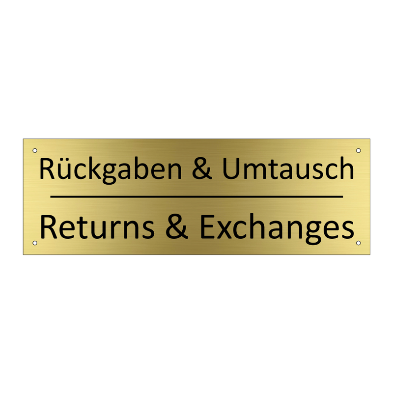 Rückgaben & Umtausch - Returns & Exchanges