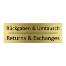 Rückgaben & Umtausch - Returns & Exchanges