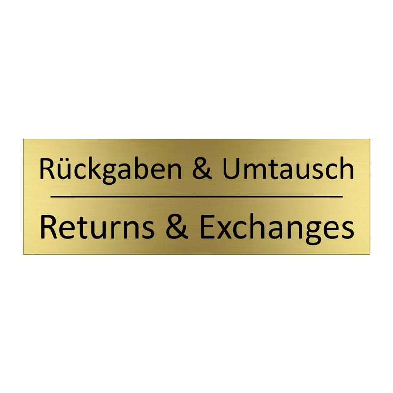 Rückgaben & Umtausch - Returns & Exchanges