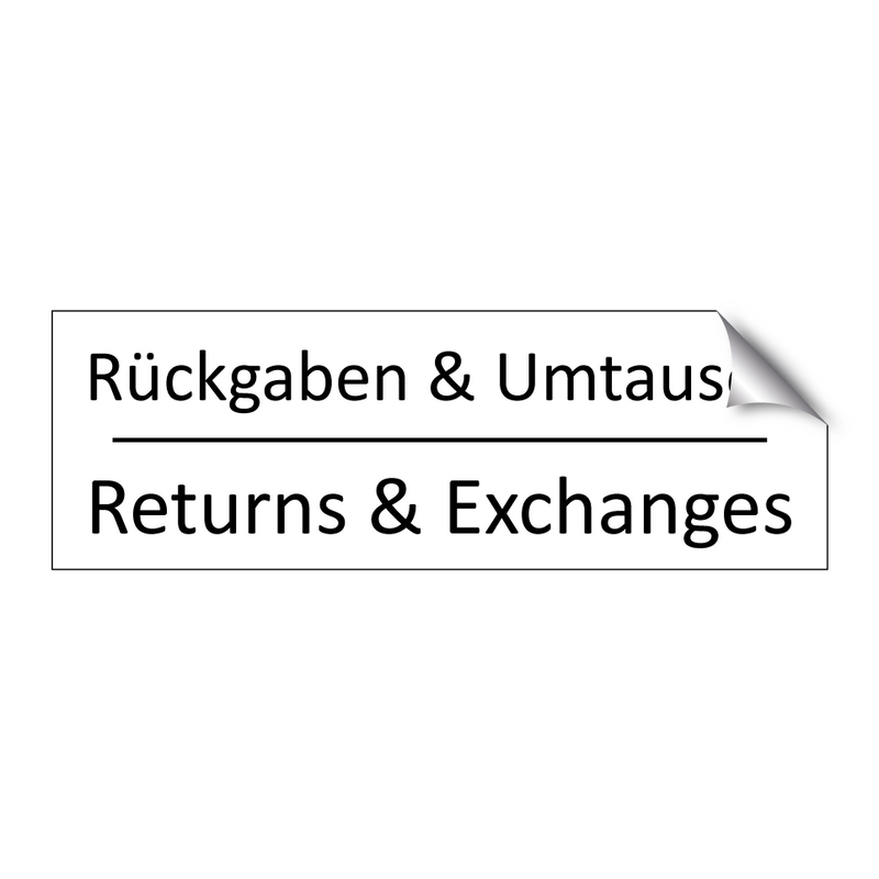 Rückgaben & Umtausch - Returns & Exchanges