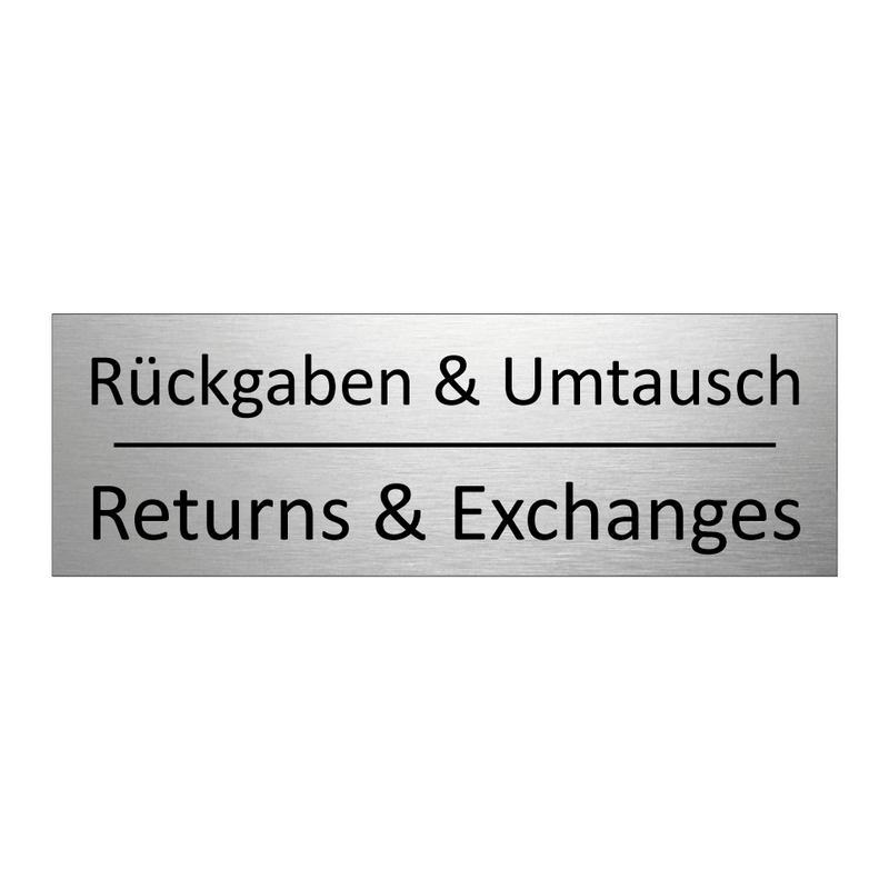 Rückgaben & Umtausch - Returns & Exchanges