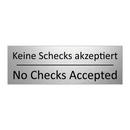 Keine Schecks akzeptiert - No Checks Accepted
