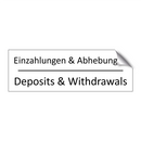 Einzahlungen & Abhebungen - Deposits & Withdrawals