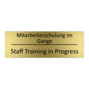 Mitarbeiterschulung im Gange - Staff Training in Progress