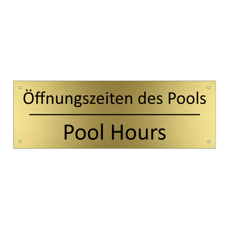 Öffnungszeiten des Pools - Pool Hours