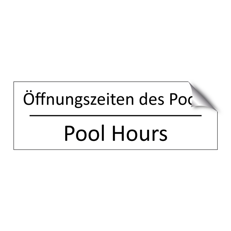 Öffnungszeiten des Pools - Pool Hours