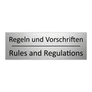 Regeln und Vorschriften - Rules and Regulations