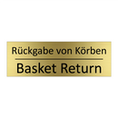 Rückgabe von Körben - Basket Return