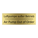 Luftpumpe außer Betrieb - Air Pump Out of Order