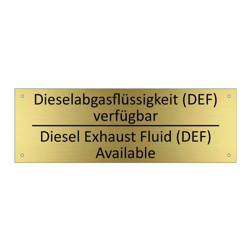 Dieselabgasflüssigkeit (DEF) verfügbar /.../ - Diesel Exhaust Fluid (DEF) Available /.../