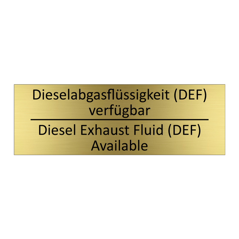 Dieselabgasflüssigkeit (DEF) verfügbar /.../ - Diesel Exhaust Fluid (DEF) Available /.../