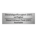 Dieselabgasflüssigkeit (DEF) verfügbar /.../ - Diesel Exhaust Fluid (DEF) Available /.../