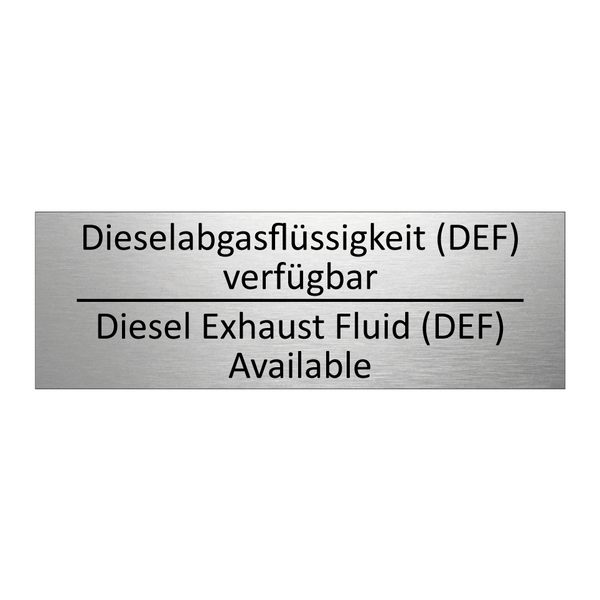 Dieselabgasflüssigkeit (DEF) verfügbar /.../ - Diesel Exhaust Fluid (DEF) Available /.../