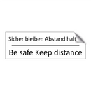 Sicher bleiben Abstand halten - Be safe Keep distance
