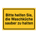 Bitte helfen Sie, die Waschküche sauber zu halten