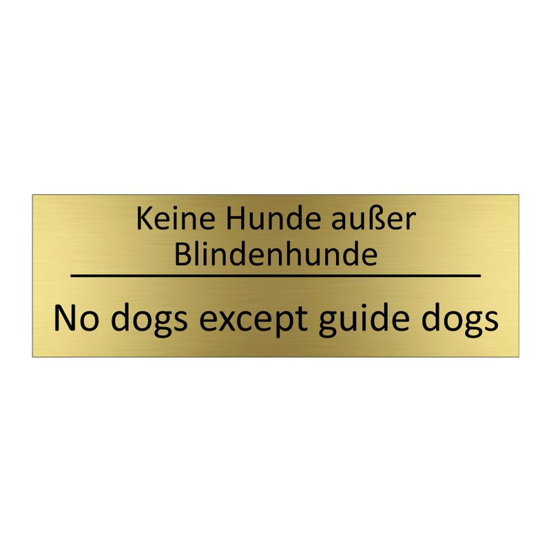Keine Hunde außer Blindenhunde - No dogs except guide dogs