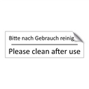 Bitte nach Gebrauch reinigen - Please clean after use