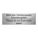 Bitte kein Toilettenpapier herunterspülen /.../ - Please do not flush toilet paper /.../