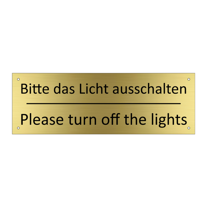 Bitte das Licht ausschalten - Please turn off the lights