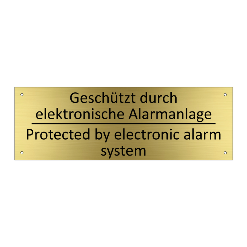 Geschützt durch elektronische /.../ - Protected by electronic alarm /.../