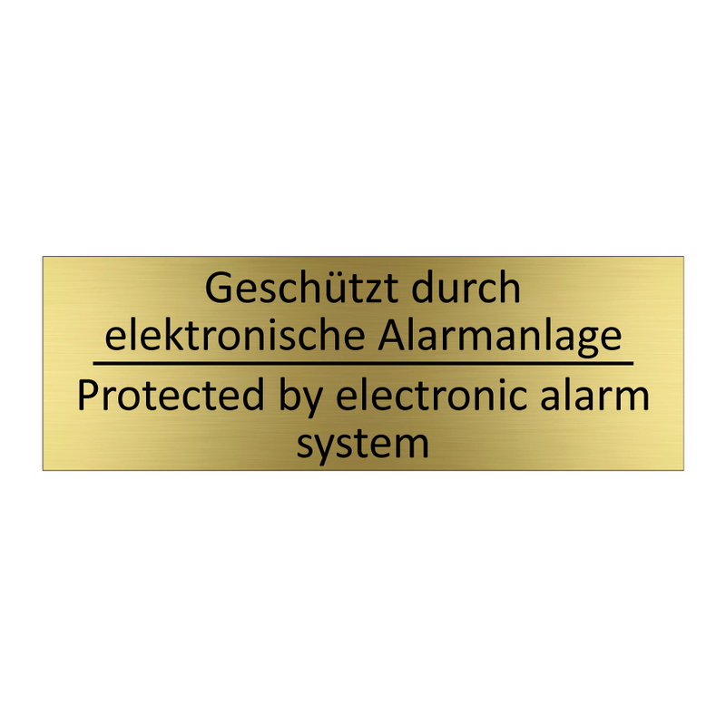 Geschützt durch elektronische /.../ - Protected by electronic alarm /.../