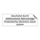 Geschützt durch elektronische /.../ - Protected by electronic alarm /.../