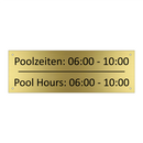 Poolzeiten: 06:00 - 10:00 - Pool Hours: 06:00 - 10:00
