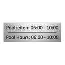 Poolzeiten: 06:00 - 10:00 - Pool Hours: 06:00 - 10:00
