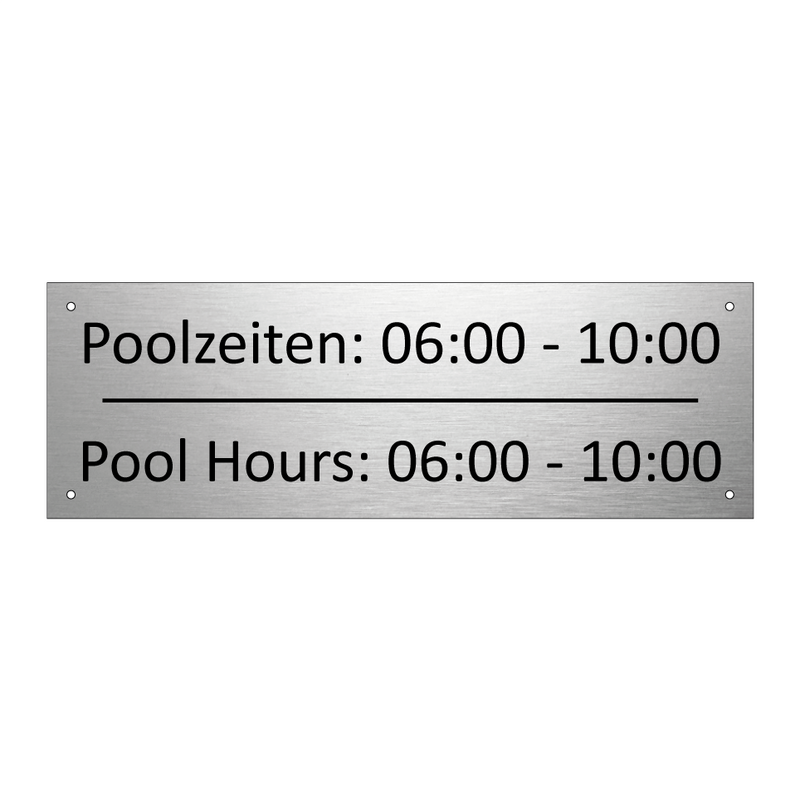 Poolzeiten: 06:00 - 10:00 - Pool Hours: 06:00 - 10:00