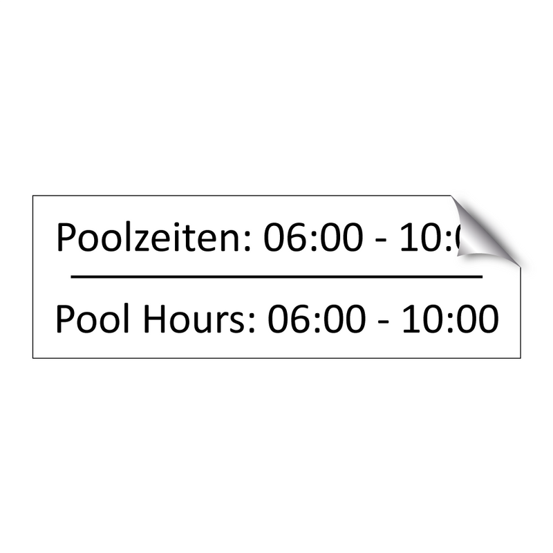 Poolzeiten: 06:00 - 10:00 - Pool Hours: 06:00 - 10:00