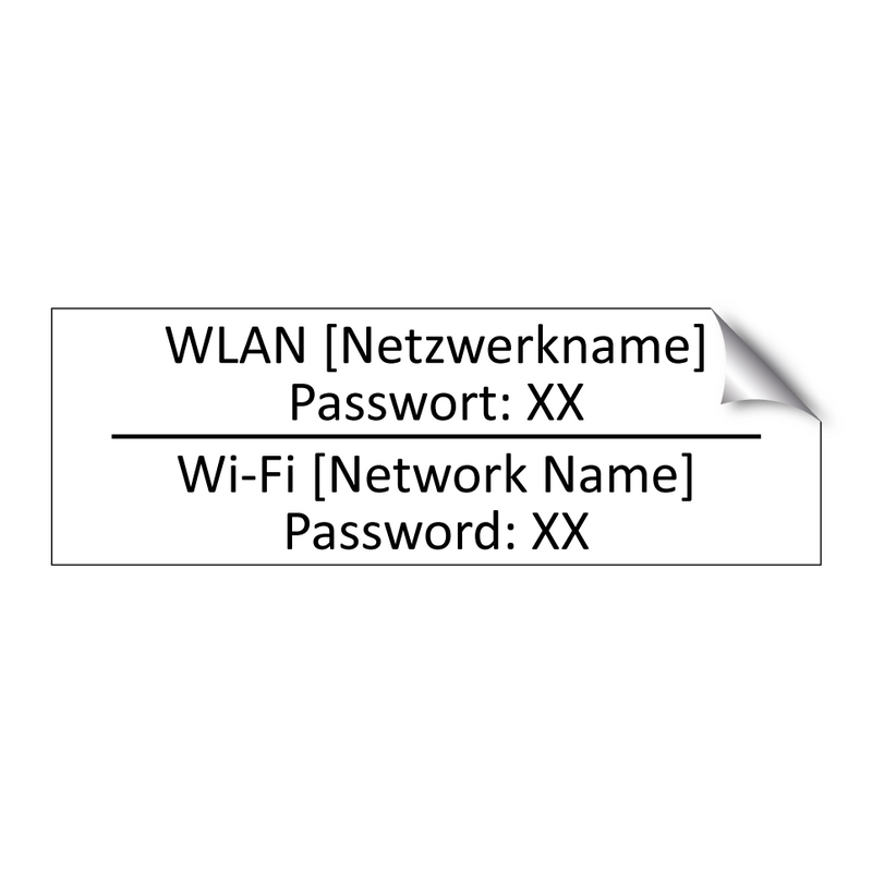 WLAN [Netzwerkname] Passwort: /.../ - Wi-Fi [Network Name] Password: /.../
