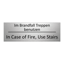 Im Brandfall Treppen benutzen - In Case of Fire, Use Stairs