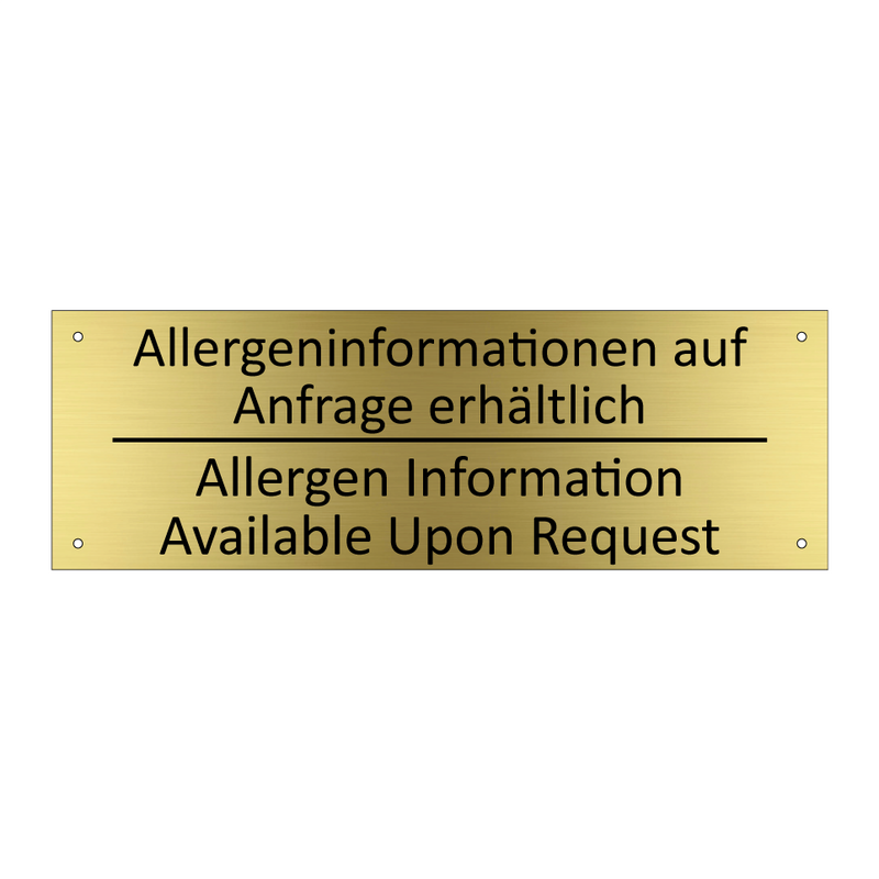 Allergeninformationen auf Anfrage /.../ - Allergen Information Available /.../