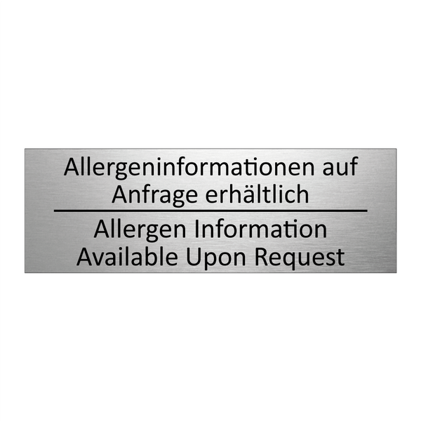 Allergeninformationen auf Anfrage /.../ - Allergen Information Available /.../