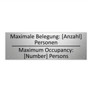 Maximale Belegung: [Anzahl] Personen /.../ - Maximum Occupancy: [Number] Persons /.../