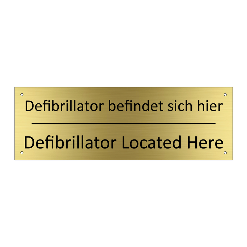 Defibrillator befindet sich hier /.../ - Defibrillator Located Here
