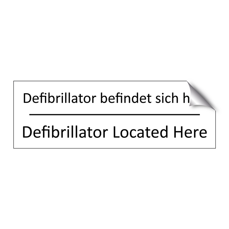 Defibrillator befindet sich hier /.../ - Defibrillator Located Here