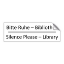 Bitte Ruhe – Bibliothek - Silence Please – Library
