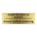 Klopfen Sie, bevor Sie eintreten /.../ - Knock before entering
