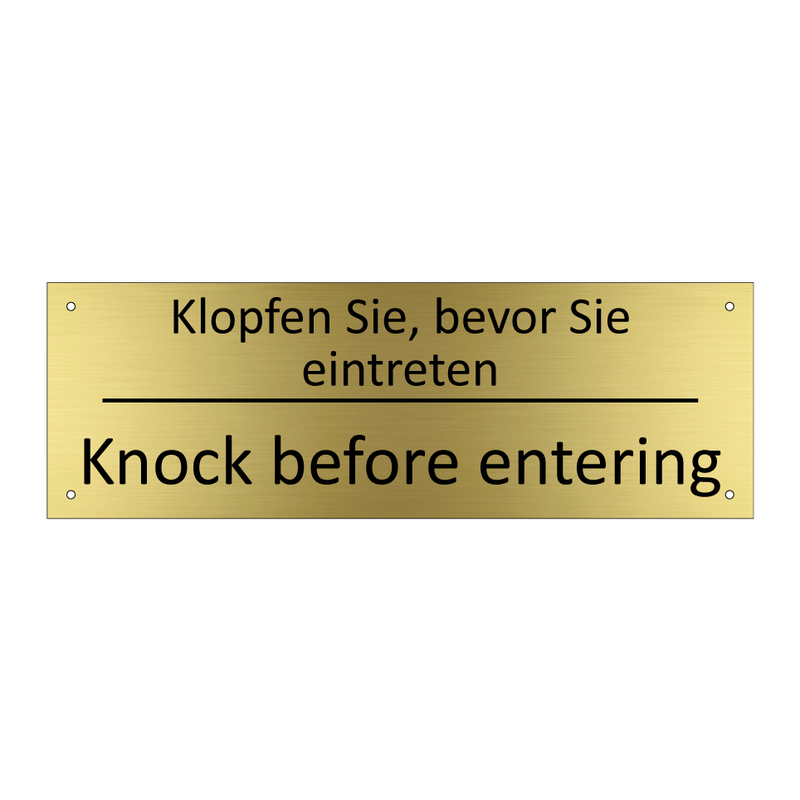 Klopfen Sie, bevor Sie eintreten /.../ - Knock before entering