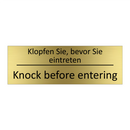 Klopfen Sie, bevor Sie eintreten /.../ - Knock before entering