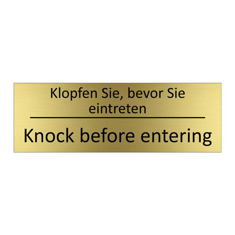 Klopfen Sie, bevor Sie eintreten /.../ - Knock before entering