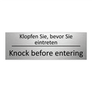 Klopfen Sie, bevor Sie eintreten /.../ - Knock before entering