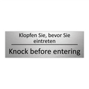 Klopfen Sie, bevor Sie eintreten /.../ - Knock before entering